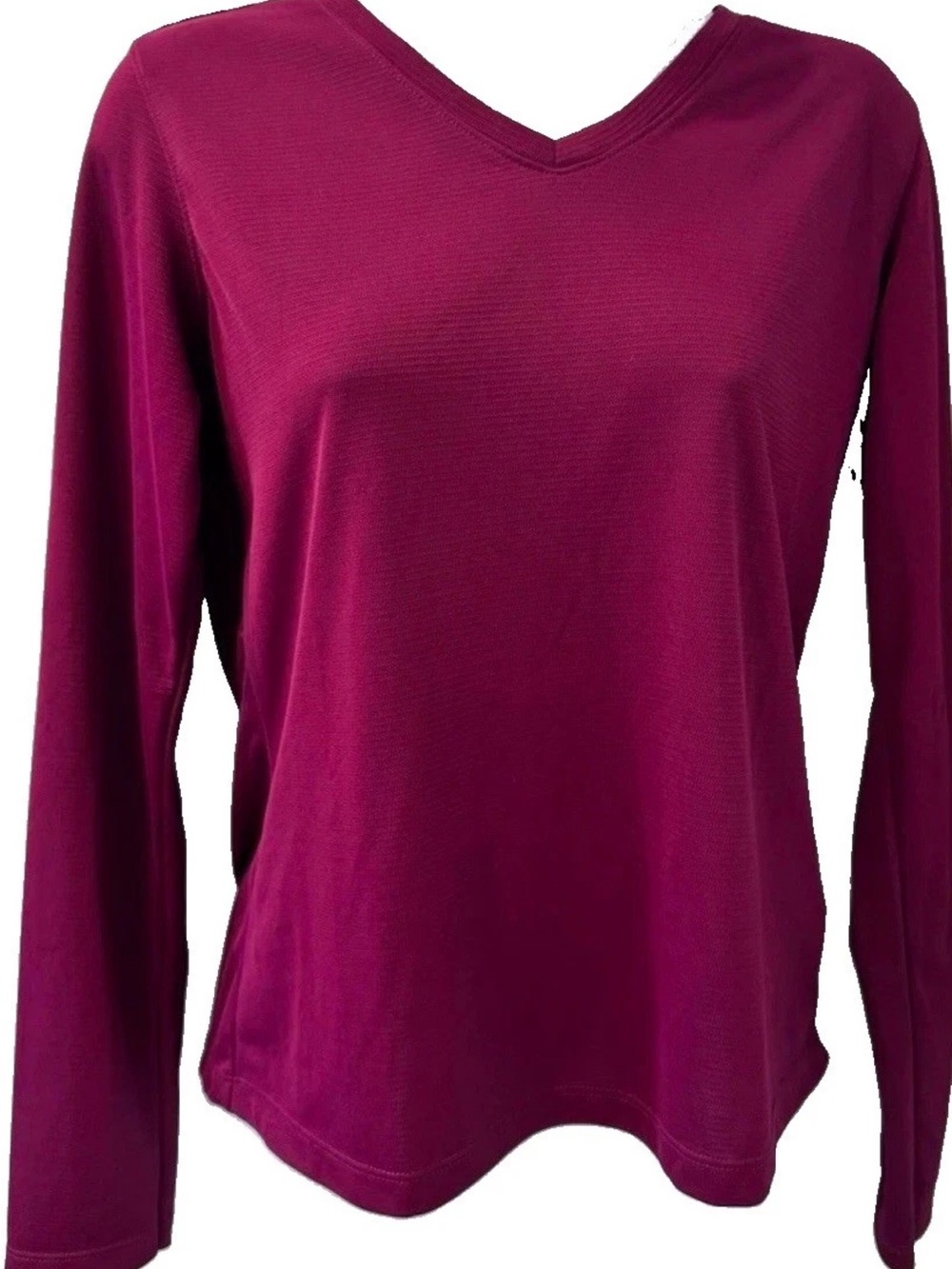 V-Neck Long Sleeve Tee in Plum